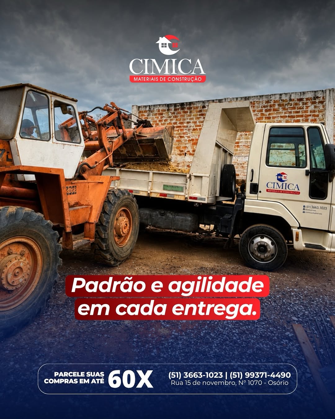 Caminhão de entregas do Cimica